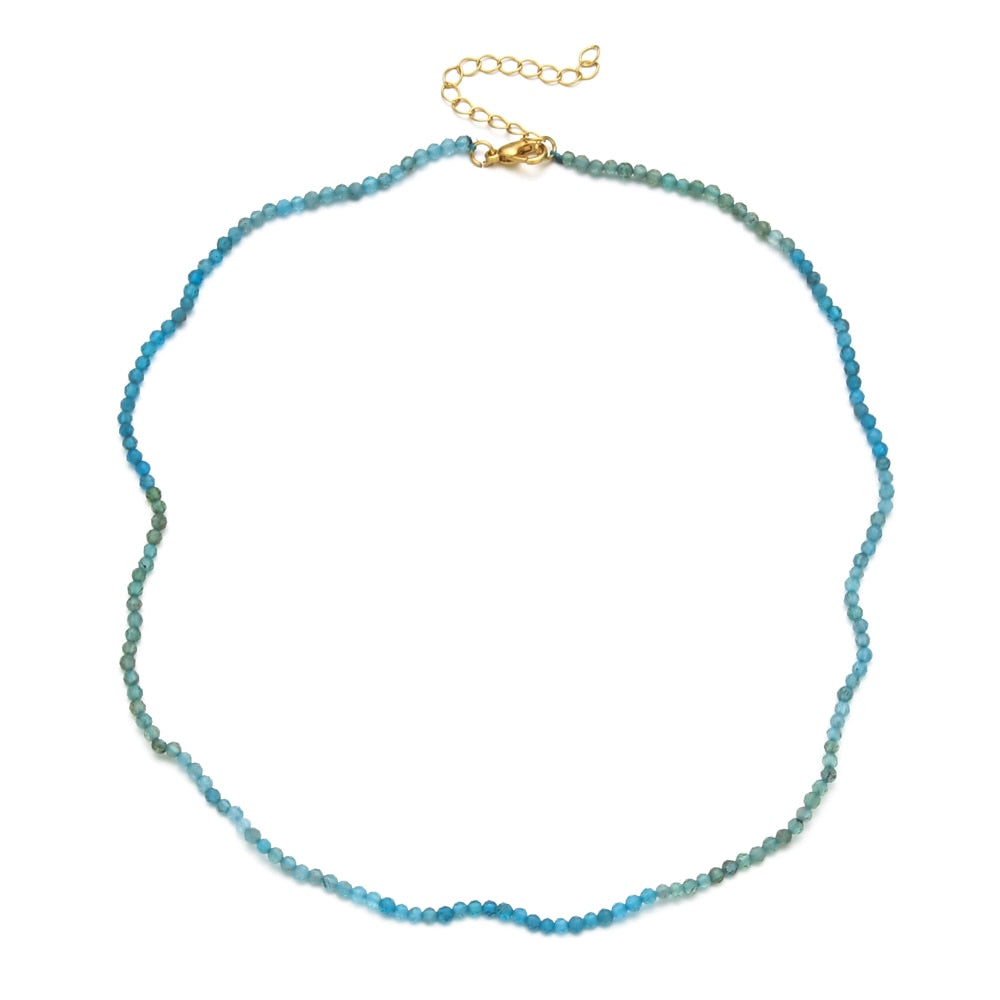 ZMZY Multicolor Cute Choker Faceted Beads Necklace Natural Stones Filled Collier Femme Women Boho Necklace Statement Jewelry