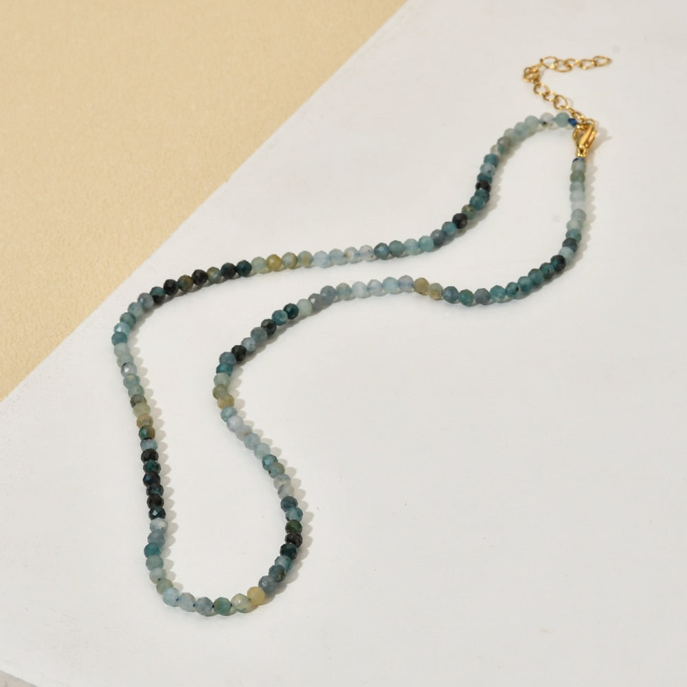 ZMZY Multicolor Cute Choker Faceted Beads Necklace Natural Stones Filled Collier Femme Women Boho Necklace Statement Jewelry