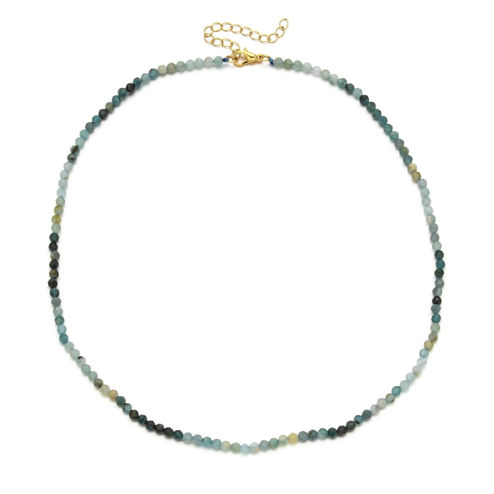 ZMZY Multicolor Cute Choker Faceted Beads Necklace Natural Stones Filled Collier Femme Women Boho Necklace Statement Jewelry