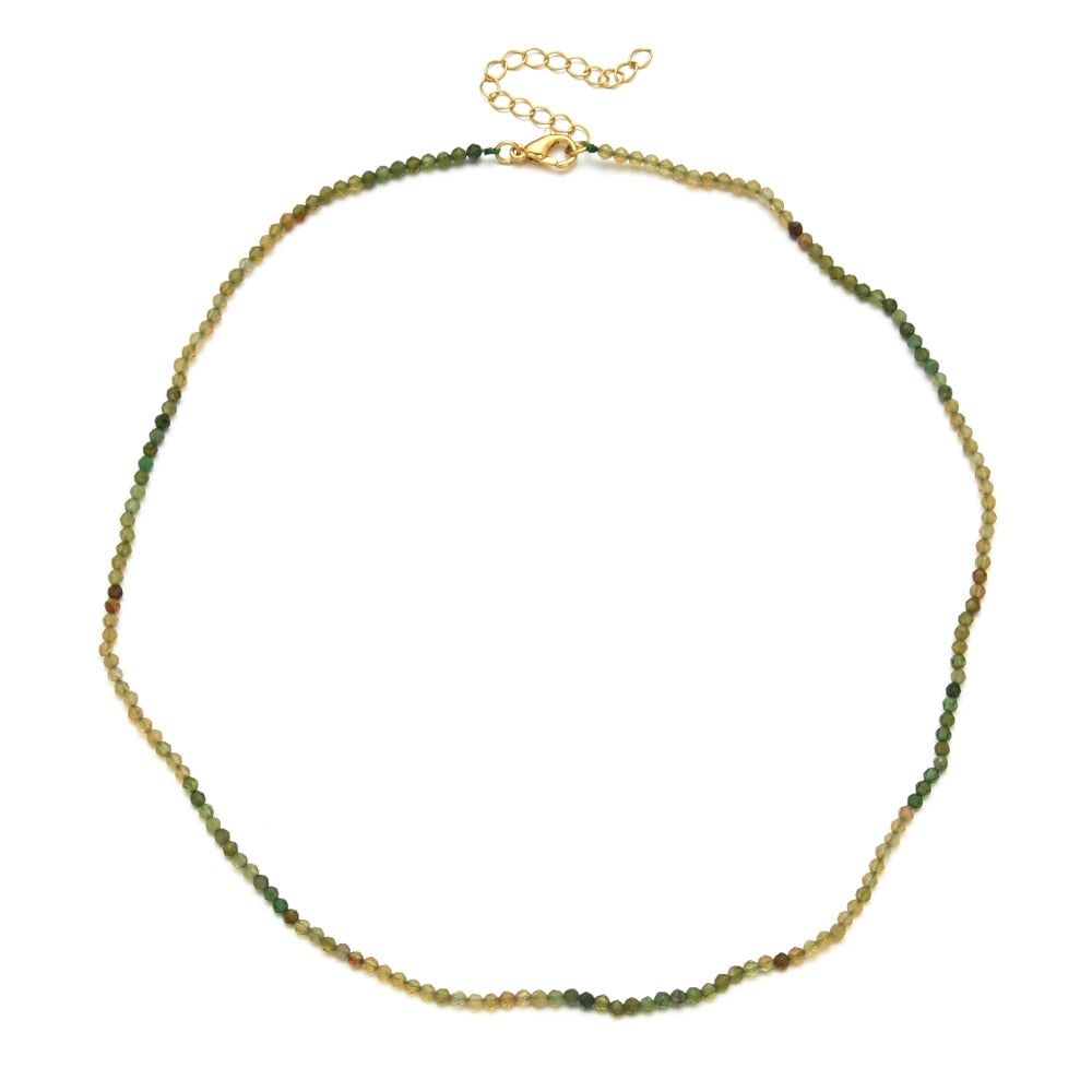 ZMZY Multicolor Cute Choker Faceted Beads Necklace Natural Stones Filled Collier Femme Women Boho Necklace Statement Jewelry