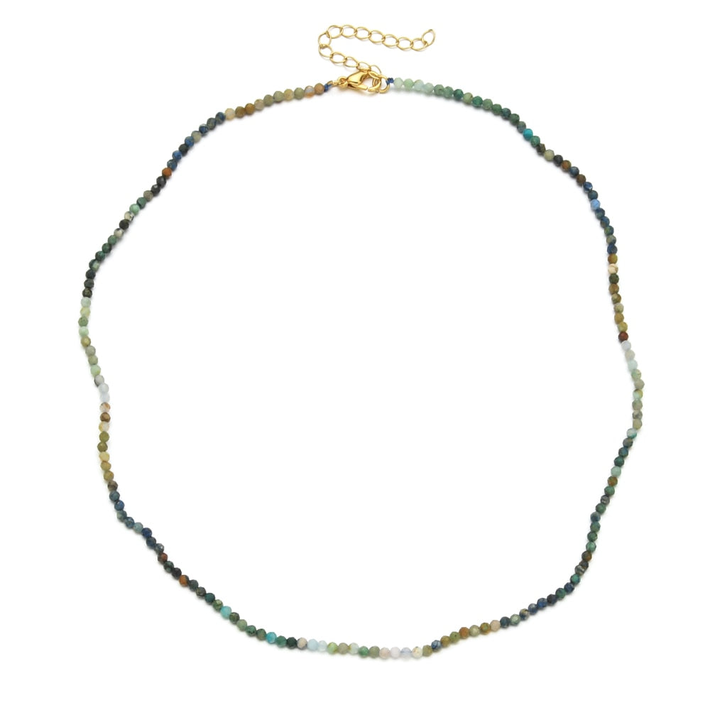 ZMZY Multicolor Cute Choker Faceted Beads Necklace Natural Stones Filled Collier Femme Women Boho Necklace Statement Jewelry