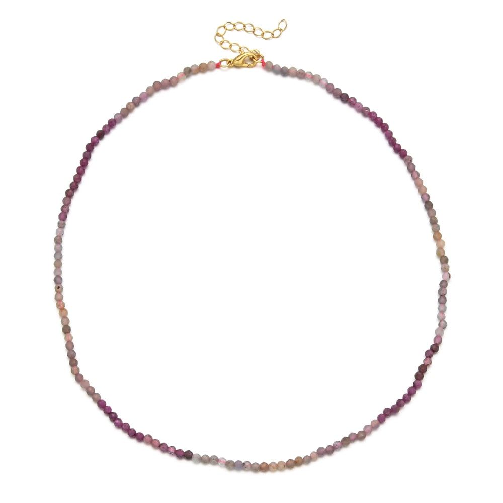 ZMZY Multicolor Cute Choker Faceted Beads Necklace Natural Stones Filled Collier Femme Women Boho Necklace Statement Jewelry