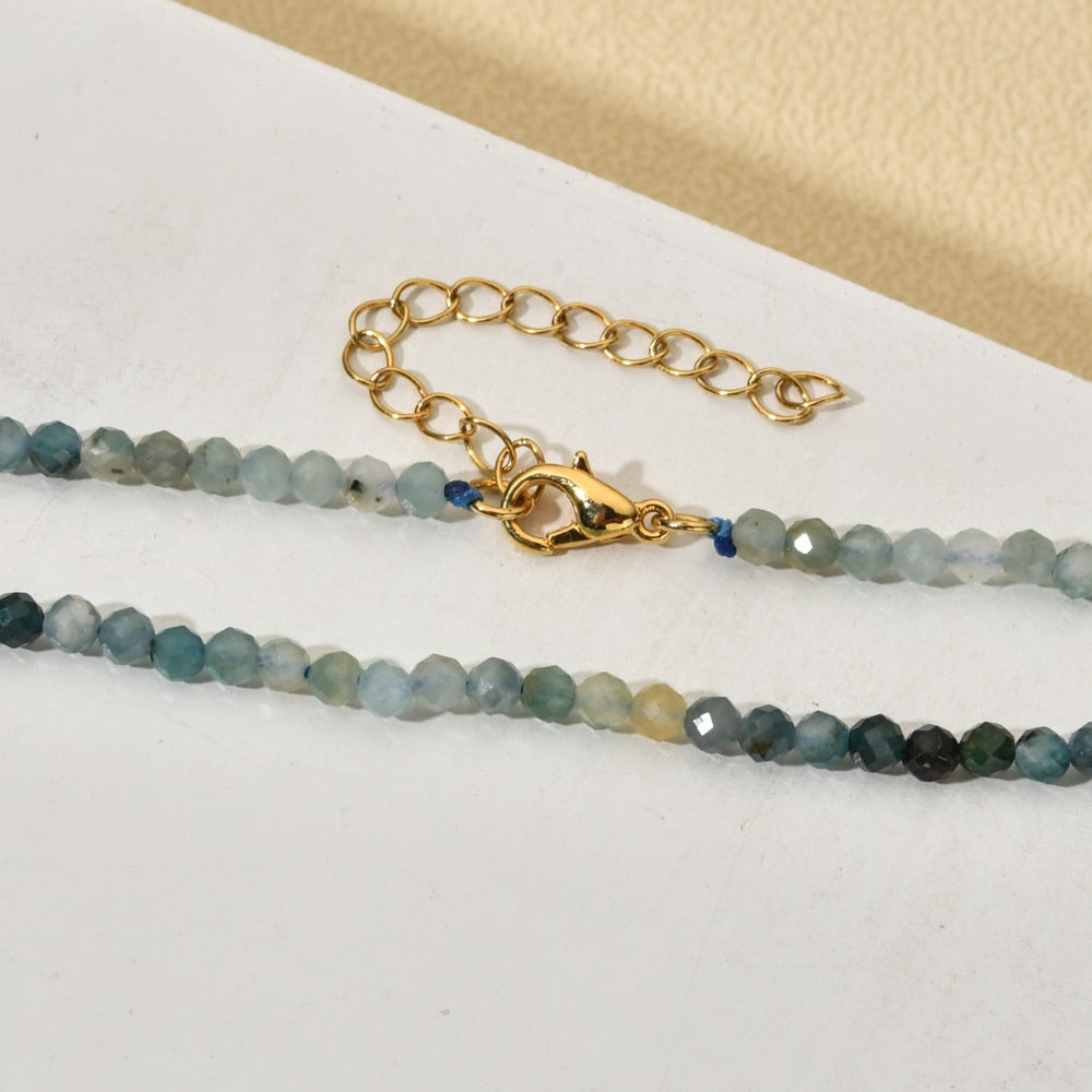 ZMZY Multicolor Cute Choker Faceted Beads Necklace Natural Stones Filled Collier Femme Women Boho Necklace Statement Jewelry