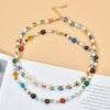 ZMZY Colour Boho Natural Fresh Water Pearl Necklace Color Liuli Glass Flower Beads Choker Necklace Beach Femme Jewelry Gift