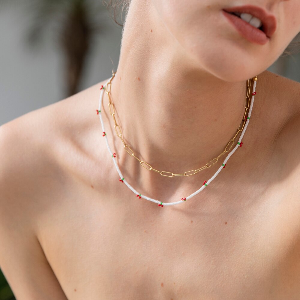 ZMZY Spring Miyuki Daisy Necklace Choker for Women Boho Summer Jewelry Flower Collares Rainbow Beaded Necklaces Mujer