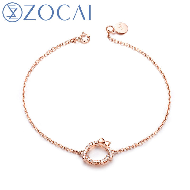 2020 New Arrival Chi-Bi Sakura Real 0.10 CT Diamond Blacelet 18K Rose Gold (Au750) S80073T