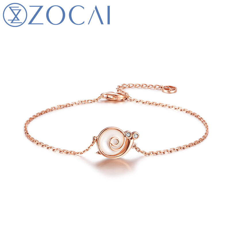 Bracelet 2020 New Arrival The Little Snail Real 0.01 CT Diamond Link Bracelet 18K Rose Gold (Au750) S80072T