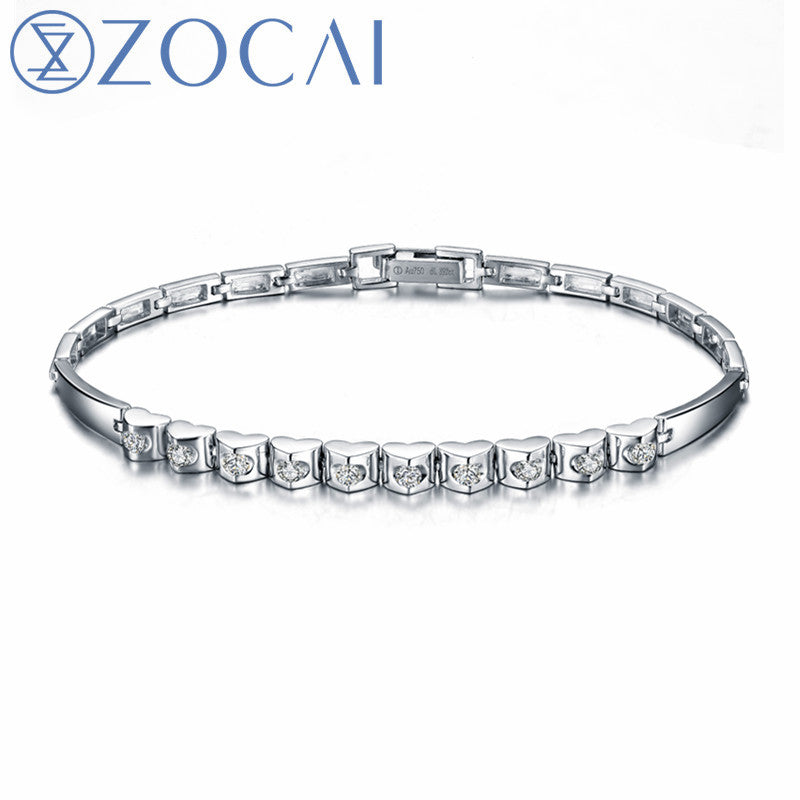 Brand New Design Diamond Bracelet Real certificated 0.40 CT Diamond 18K white gold party and gift bracelet
