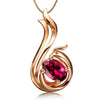 Brand Phoenix 0.4CT Rubellite Pendant Real 18K Gold Genuine 0.02 CT Certified Diamond with 925 Silver Chain D03424