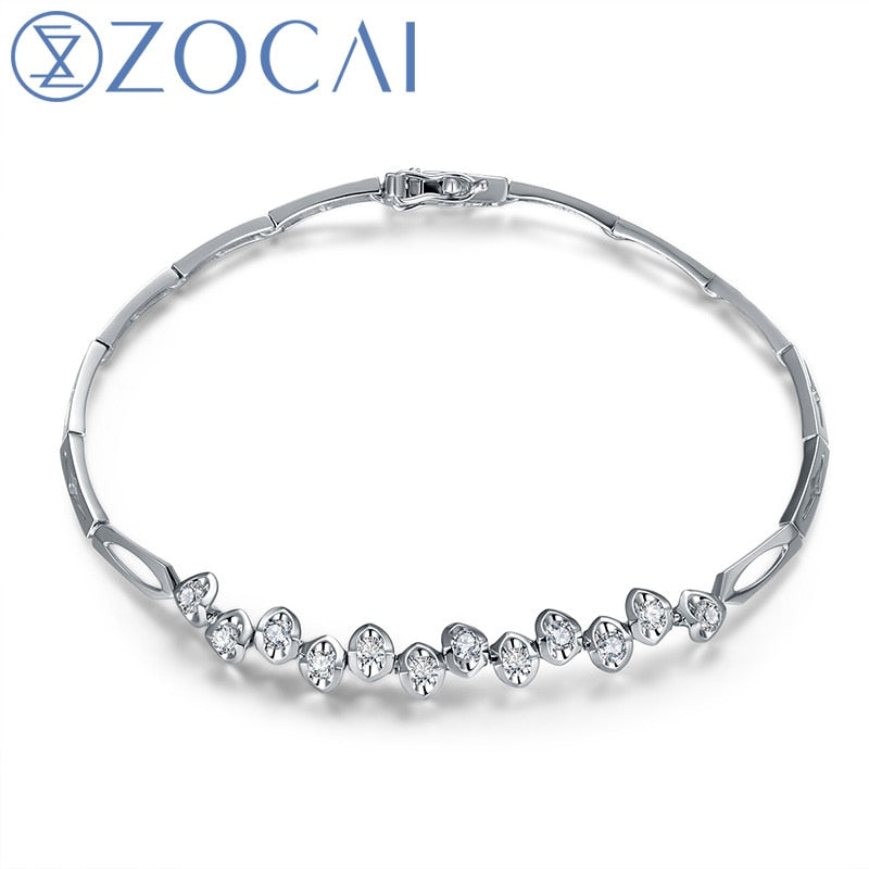 DESIGNER 0.48 CT CERTIFIED DIAMOND BRACELET BRACELETS JEWELRY BRACLETS ROUND CUT 18K WHITE GOLD S00008