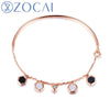 New Arrival The Honeycomb Series Real 0.06 CT Diamond Bracelet with White Shell and Black Agate 18K Rose Gold JBS90228T