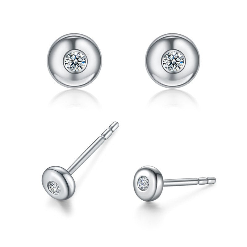 New Design Wave Point Earrings 0.02 CT Certified Real Diamond Earrings 18K Rose/White Gold (Au750) Earring E00947