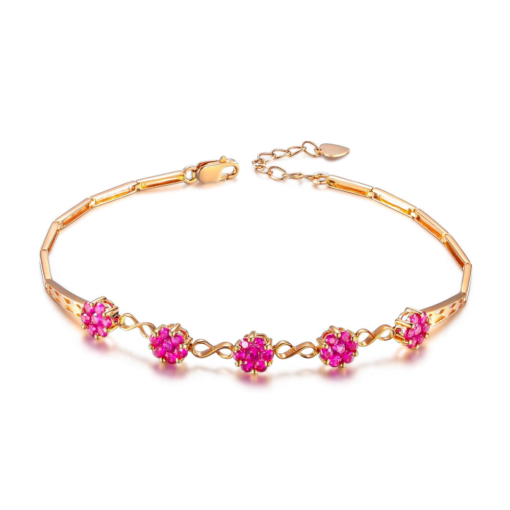 brand ZODIAC Red mond 1.40 ct ruby bracelet fine jewelry 8K white gold avaible S00037