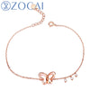 butterfly 0.09 ct natural genuine diamond 18K rose gold bracelet fine jewelry S00574
