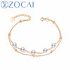 pearl bracelet real 18k yellow gold (AU750) Pearls bracelet as gift   and customs fee