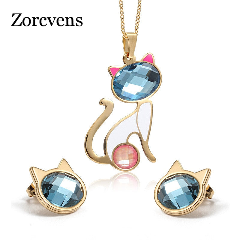 Modyle-2020-Newest-Necklace-Earrings-Bridal-Jewelry-Sets-Crystal-Gold-Color-Jewelry-Stainless-Steel-Crystal-Jewelrys