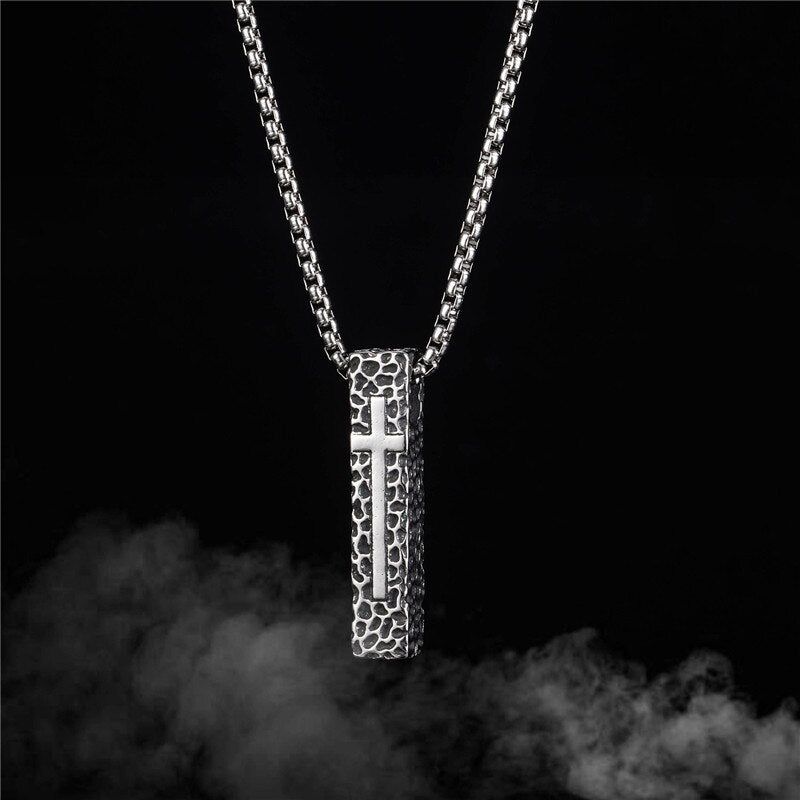 ZORCVENS 2022  Punk Vintage 316L Stainless Steel Cross Pendant Necklace for Men Jewelry Gifts