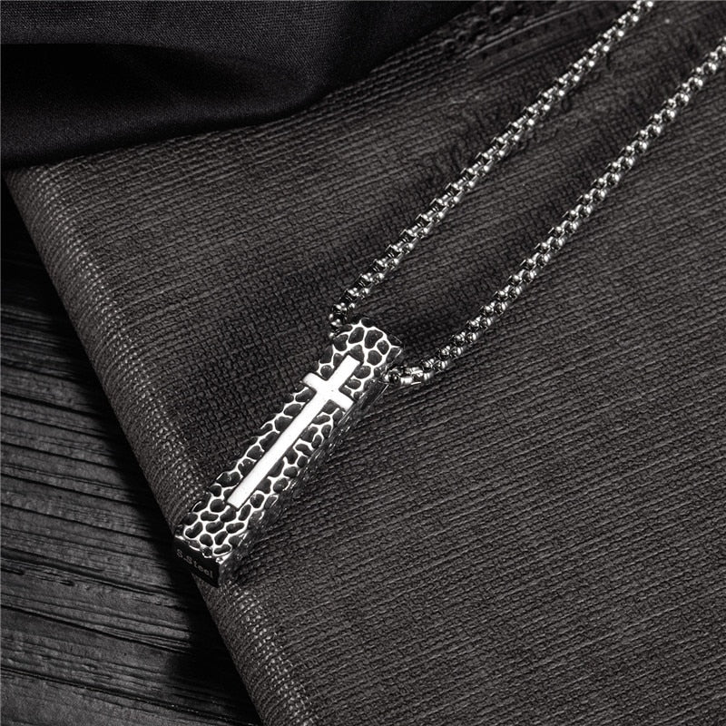 ZORCVENS 2022  Punk Vintage 316L Stainless Steel Cross Pendant Necklace for Men Jewelry Gifts