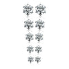 Brand New Fashion Popular Luxury 5pc/lot Crystal Zircon Stainless Steel Stud Earrings Elegant jewelry for women