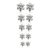 Brand New Fashion Popular Luxury 5pc/lot Crystal Zircon Stainless Steel Stud Earrings Elegant jewelry for women