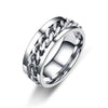 Fashion Men's Ring The Punk Rock Accessories Stainless Steel Black Chain Spinner Rings For Men 3 Color