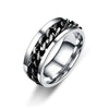 Fashion Men's Ring The Punk Rock Accessories Stainless Steel Black Chain Spinner Rings For Men 3 Color