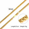 ZORCVENS Men Women Necklace Gold Tone Snake Miami Cuba Wheat Spiga Paima Link Round Box Curb Chains Stainless Steel Necklace