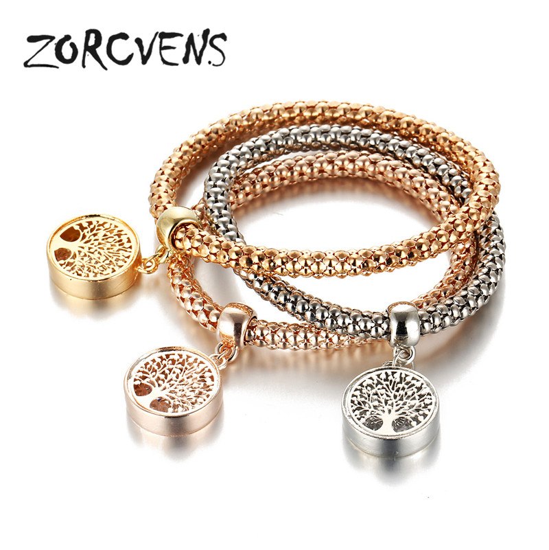 2020 New Fashion Bracelets Bangles Jewelry Gold Color Chain Bracelet Round Hollow Charm Bracelets For Women