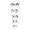 New 5pc/lot Brincos Stud Earrings For Women Crystal Ear Studs Fashion Stainless Steel Jewelry Wholesale