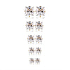 New 5pc/lot Brincos Stud Earrings For Women Crystal Ear Studs Fashion Stainless Steel Jewelry Wholesale