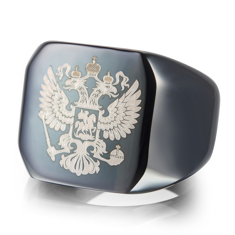 New Fashion Gold Color Men Stainless Steel The Russian Emblem Ring For Men