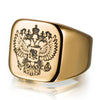 New Fashion Gold Color Men Stainless Steel The Russian Emblem Ring For Men