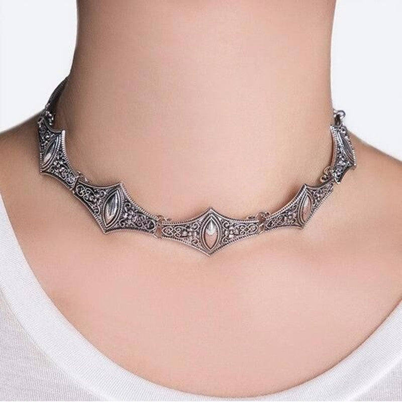 2020 New Tibetant Silver Necklaces Goth Fashion Designer Maxi Collar Chokers Necklace For Women Factory Wholesale Bijoux