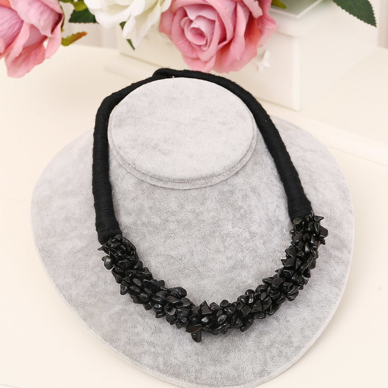 2020 Trendy Fashion Women's Chunky Necklace Bohemia Style Coral Stone Pendant Choker Statement Necklace Jewelry