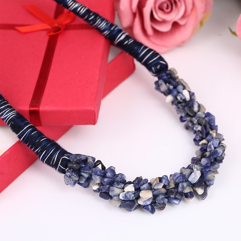 2020 Trendy Fashion Women's Chunky Necklace Bohemia Style Coral Stone Pendant Choker Statement Necklace Jewelry