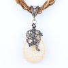 Blue natural crystal stone pendant necklace fashion peacock pendant necklace for women jewelry