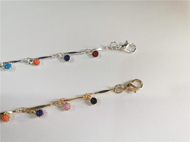 ZOSHI Bohemian Colorful Stone Chain Necklace for Women Gold Silver Color Short Chokers Necklace Charming Party Jewelry