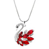 Classic Cubic Zirconia Swan Pendant Necklace Fashion Jewelry for Women Silver Plated Snake Box Chain Long Necklaces