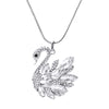 Classic Cubic Zirconia Swan Pendant Necklace Fashion Jewelry for Women Silver Plated Snake Box Chain Long Necklaces
