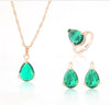 Crystal Jewelry Sets for Women Wedding Necklace Earrings Ring Bridal African Beads Party Jewellery Engagement Accessories