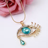 Fashion Choker pendants Necklace For Women Gems Blue Eyes Eyelash Tear Women Statement Necklace Wholesale Fashion Jewelry