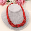 ZOSHI Natural Gravel Stone Necklace for Women Coral Stone Chokers Statement Necklace Collars Party Jewelry