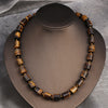 ZOSHI Vintage Women Necklace Jewelry Beaded Choker Nature Tiger Eye Stone Beads Collares Handmade Rope DIY Short Necklace