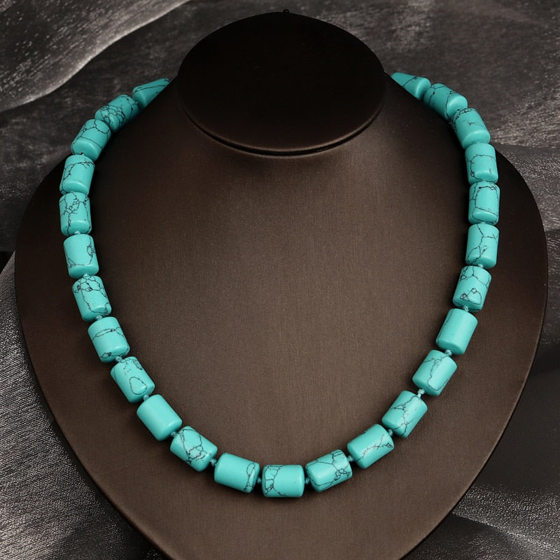 ZOSHI Vintage Women Necklace Jewelry Beaded Choker Nature Tiger Eye Stone Beads Collares Handmade Rope DIY Short Necklace