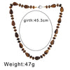 ZOSHI Vintage Women Necklace Jewelry Beaded Choker Nature Tiger Eye Stone Beads Collares Handmade Rope DIY Short Necklace