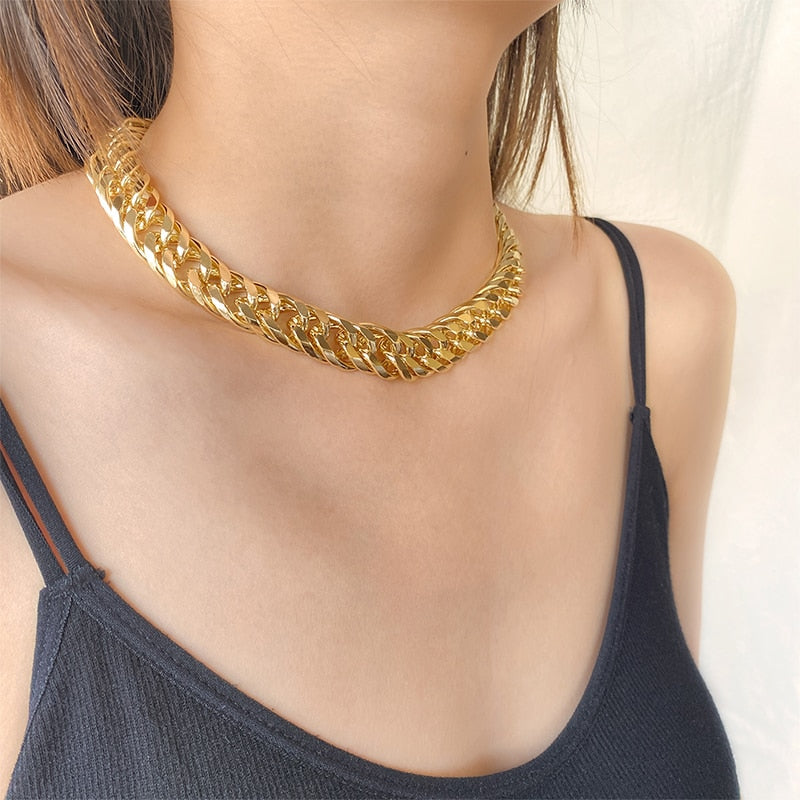 ZOVOLI Punk Cuban Link Thick Chain Choker Necklace Men Statement Gold Minimalist Chunky Necklaces For Women 2021 Hip Hop Jewelry