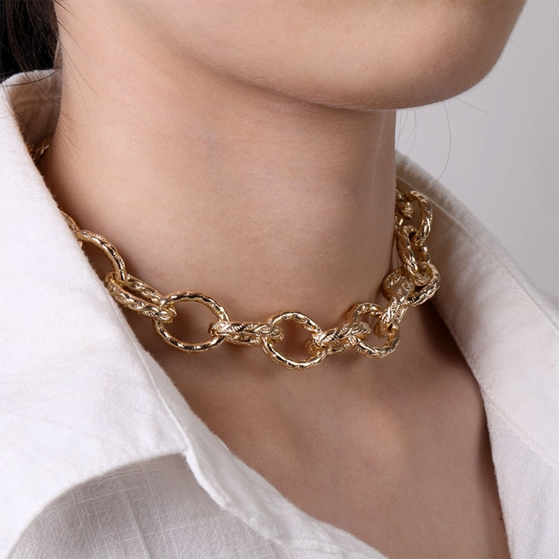 ZOVOLI Punk Cuban Link Thick Chain Choker Necklace Men Statement Gold Minimalist Chunky Necklaces For Women 2021 Hip Hop Jewelry