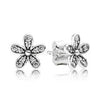 PDE091 Genuine 925 Sterling Silver Magnolia Bloom, Pale Cerise Enamel & Pink CZ Stud Earrings for Women Jewelry Bijoux