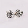 PDE091 Genuine 925 Sterling Silver Magnolia Bloom, Pale Cerise Enamel & Pink CZ Stud Earrings for Women Jewelry Bijoux