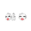 PDE091 Genuine 925 Sterling Silver Magnolia Bloom, Pale Cerise Enamel & Pink CZ Stud Earrings for Women Jewelry Bijoux